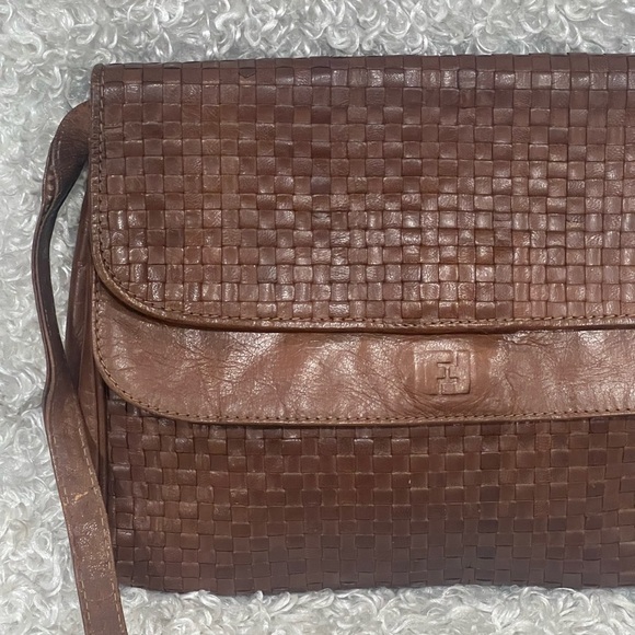 Fendi Brown Woven Leather Shoulder Bag - Picture 2 of 15